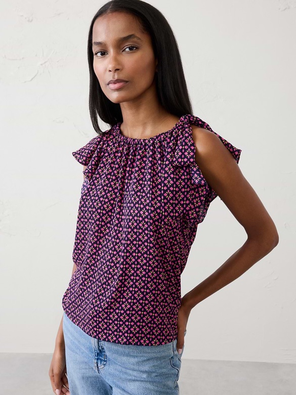 Banana Republic Factory Georgette Tied-Shoulder Top NWT